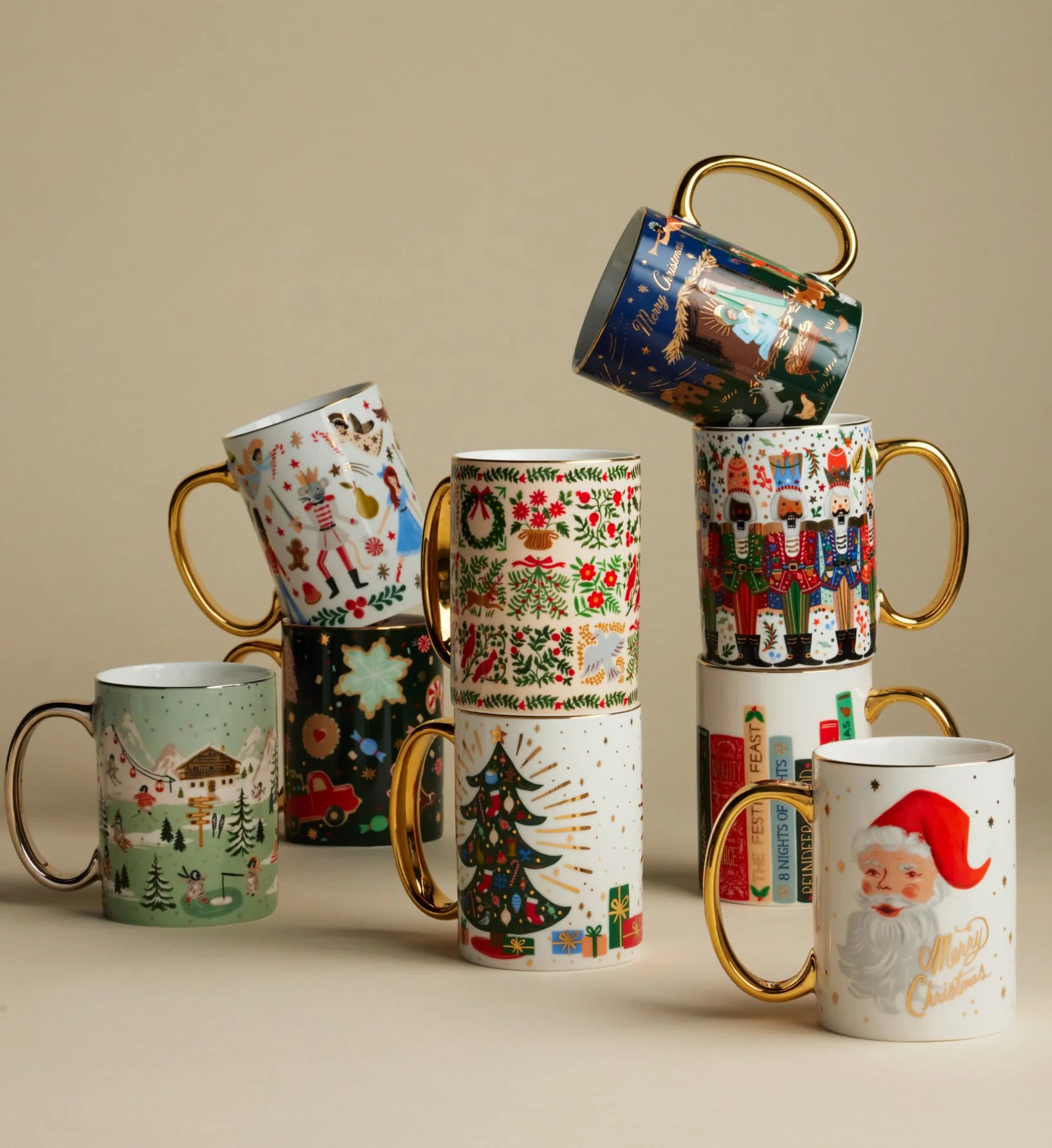 Holiday Porcelain Mug - Penguin Village