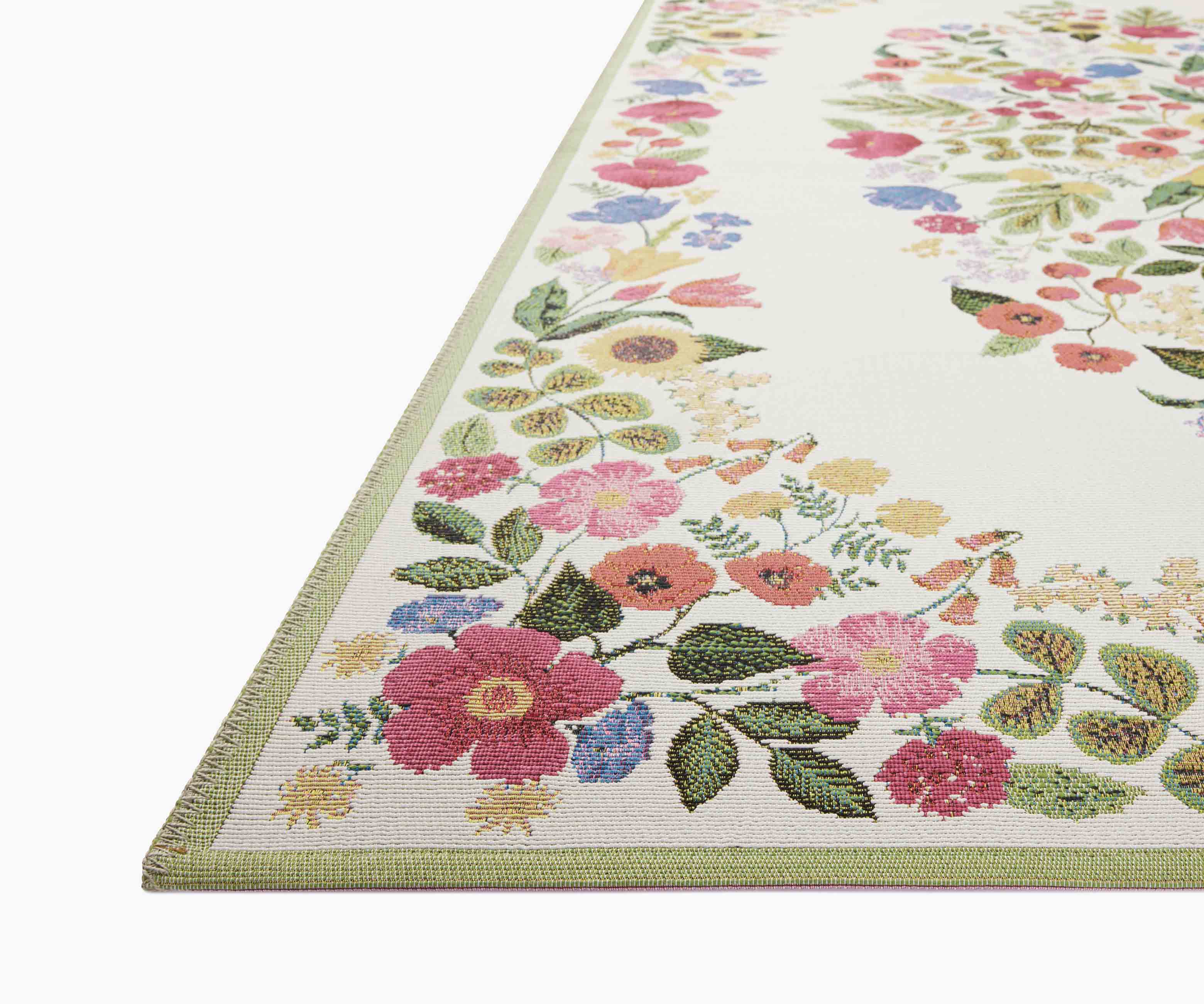 Perennial Blossom Power Loomed Rug - Cream