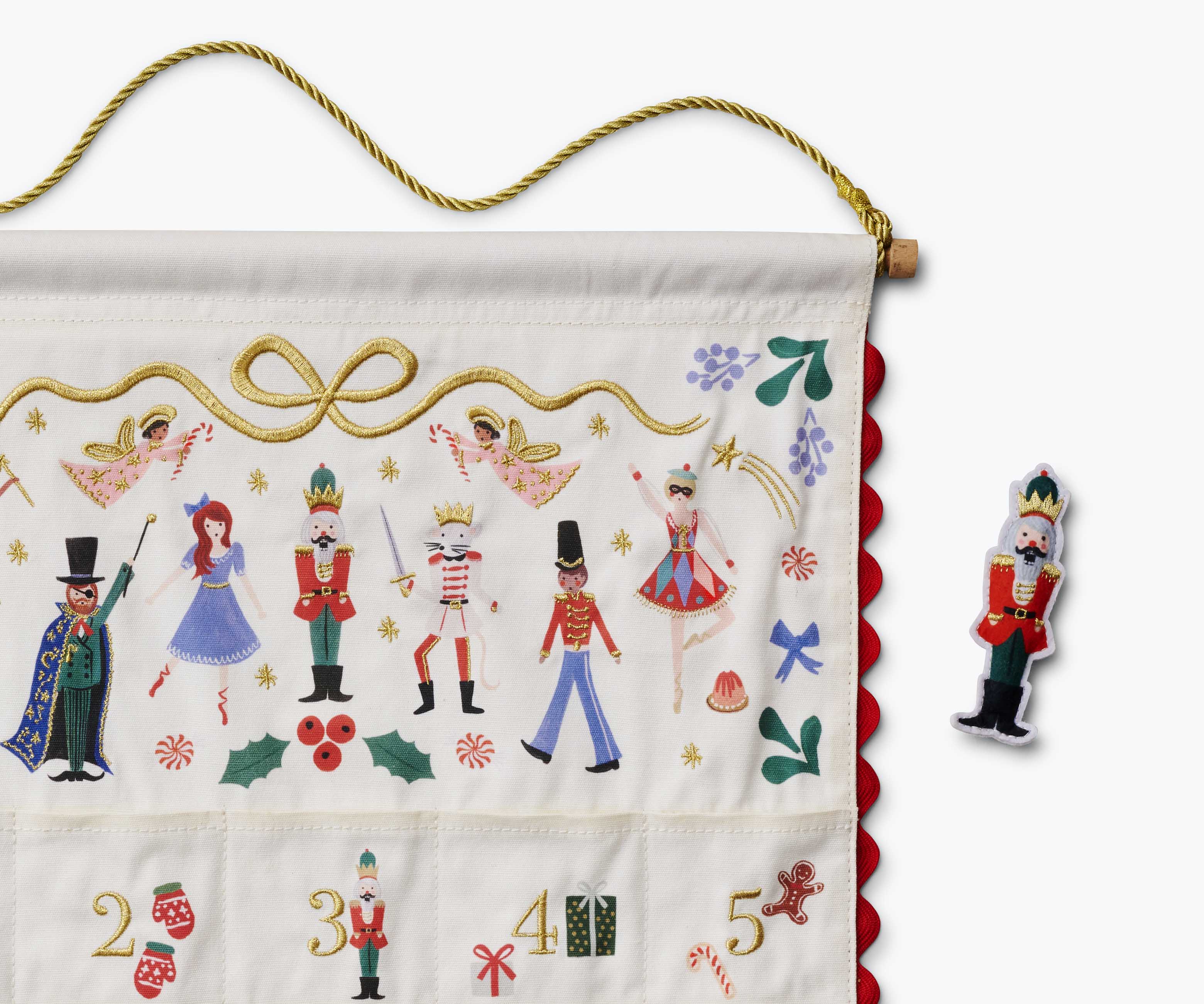 Embroidered Hanging Advent Calendar - Nutcracker