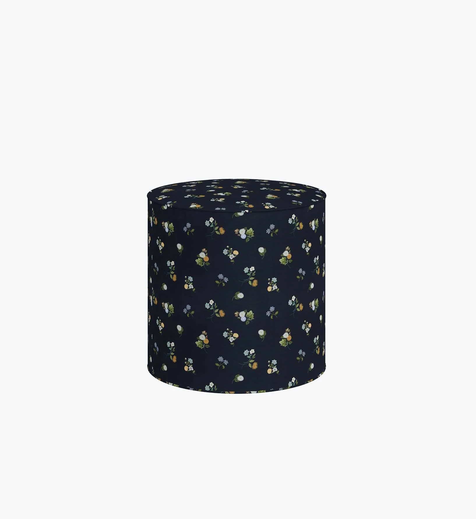 Billie Ottoman - Ditsy Dahlia Navy