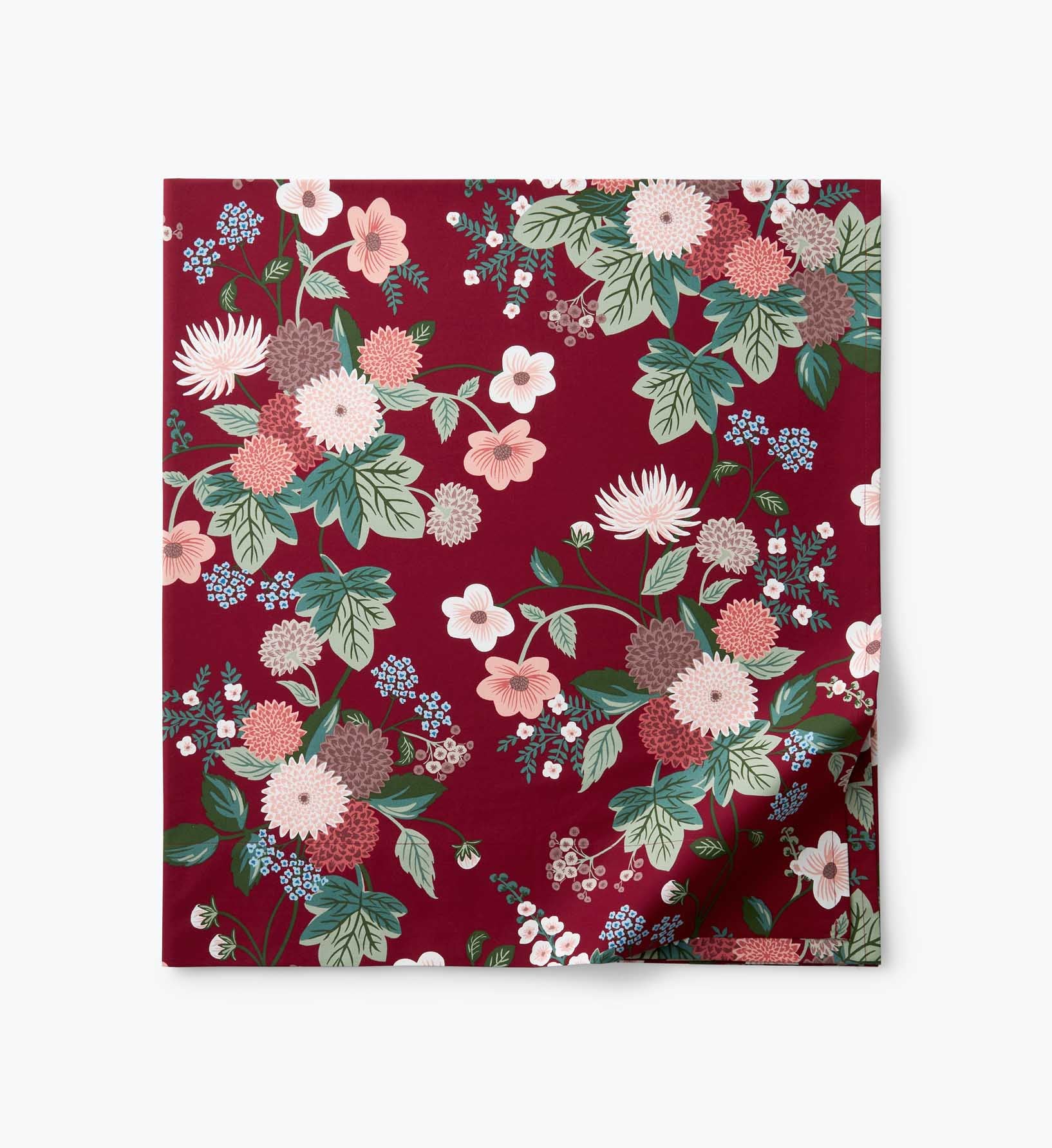 Percale Flat Sheet - Dahlia Merlot