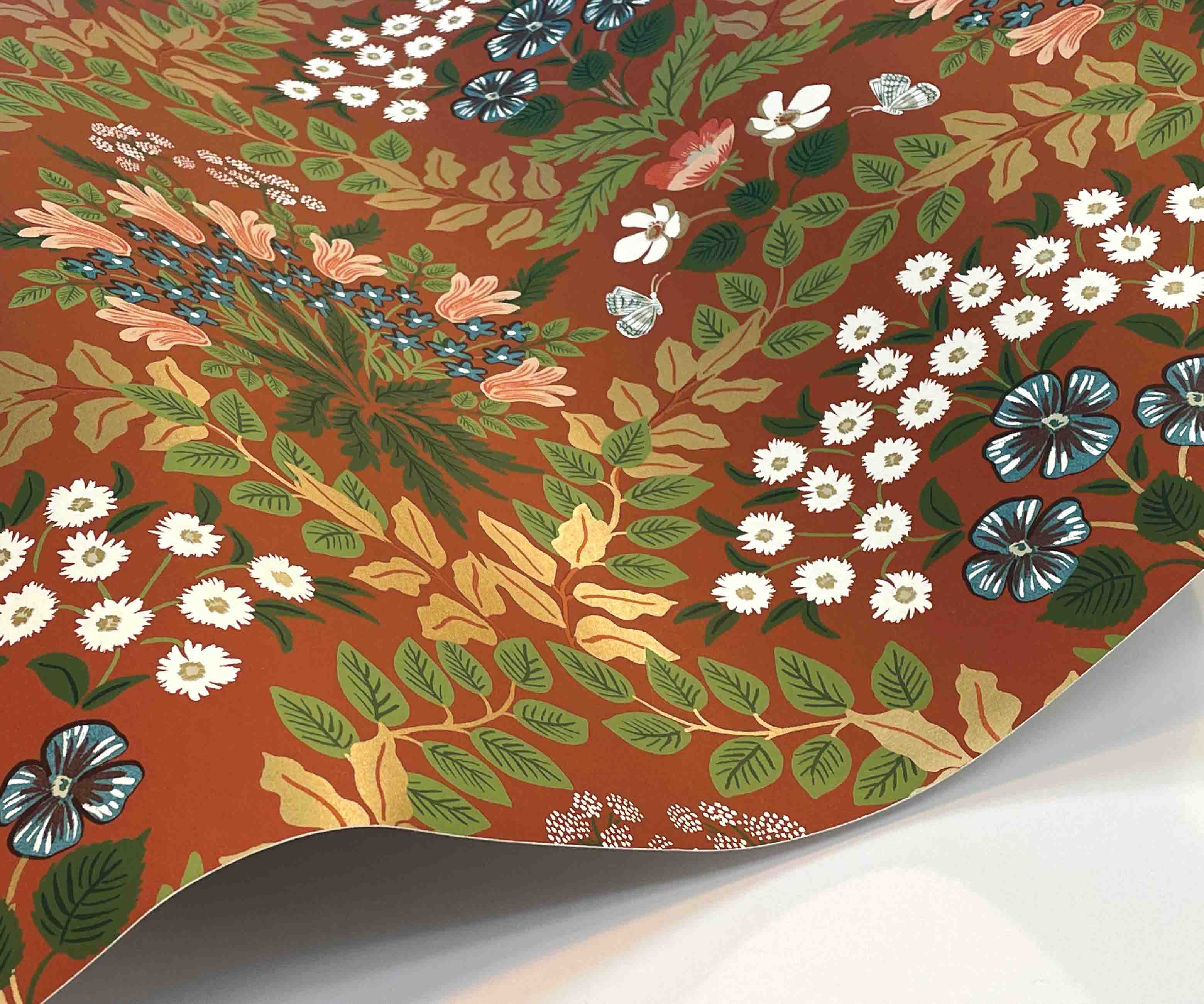 Bramble Wallpaper Sample - Rust