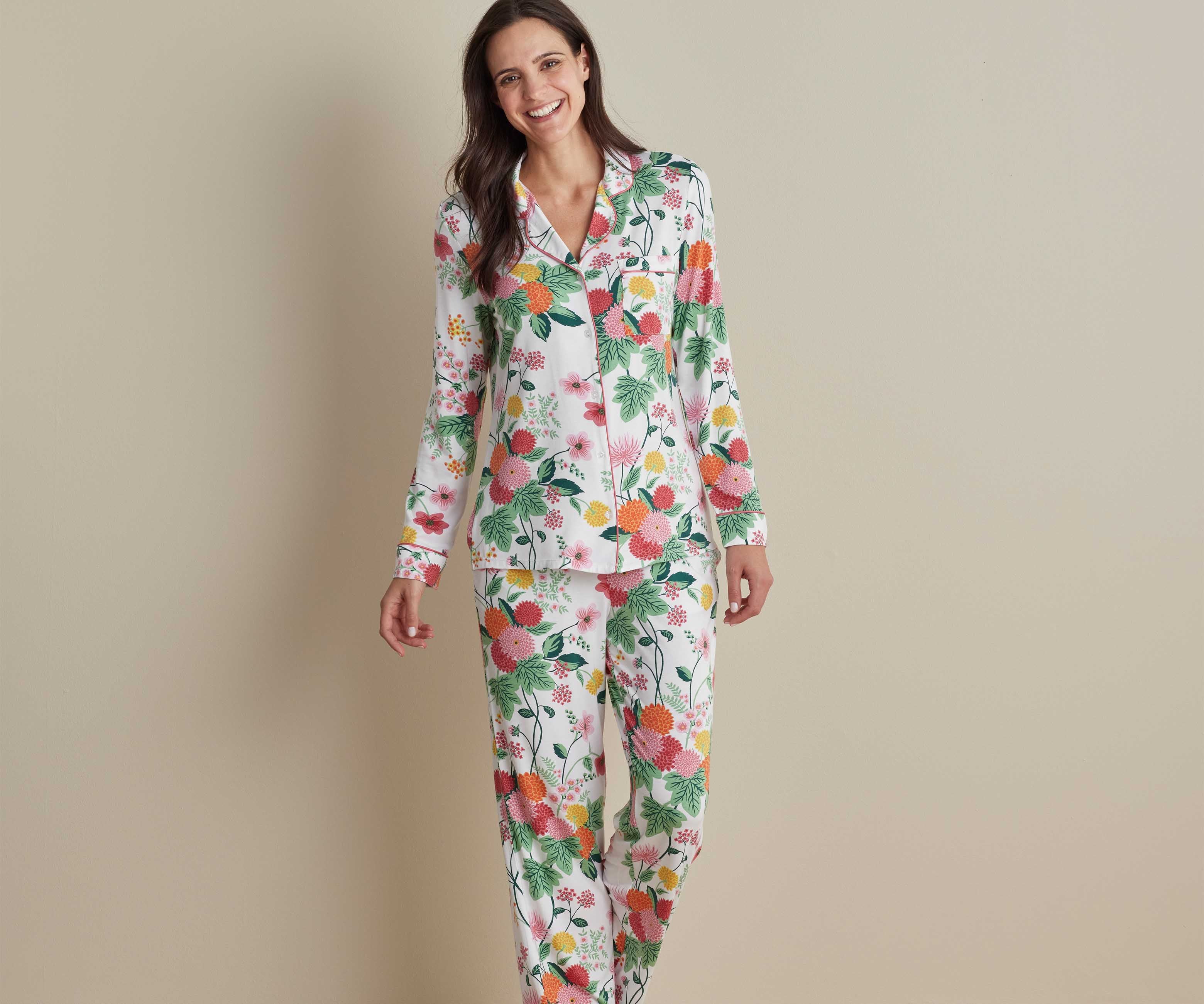 Tencel Modal Button Front Long Set - Dahlia