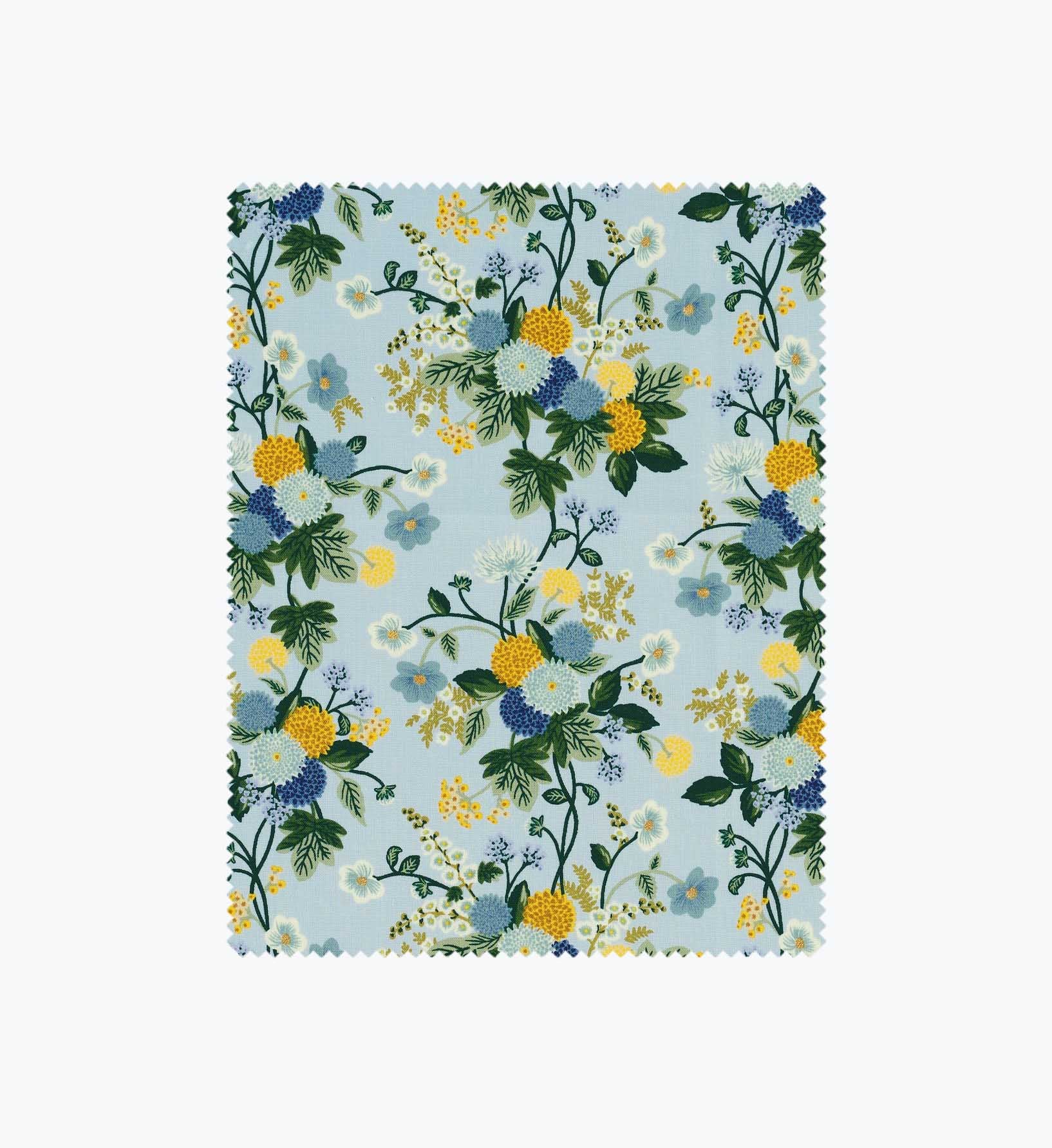Dahlia Cotton Fabric - Blue