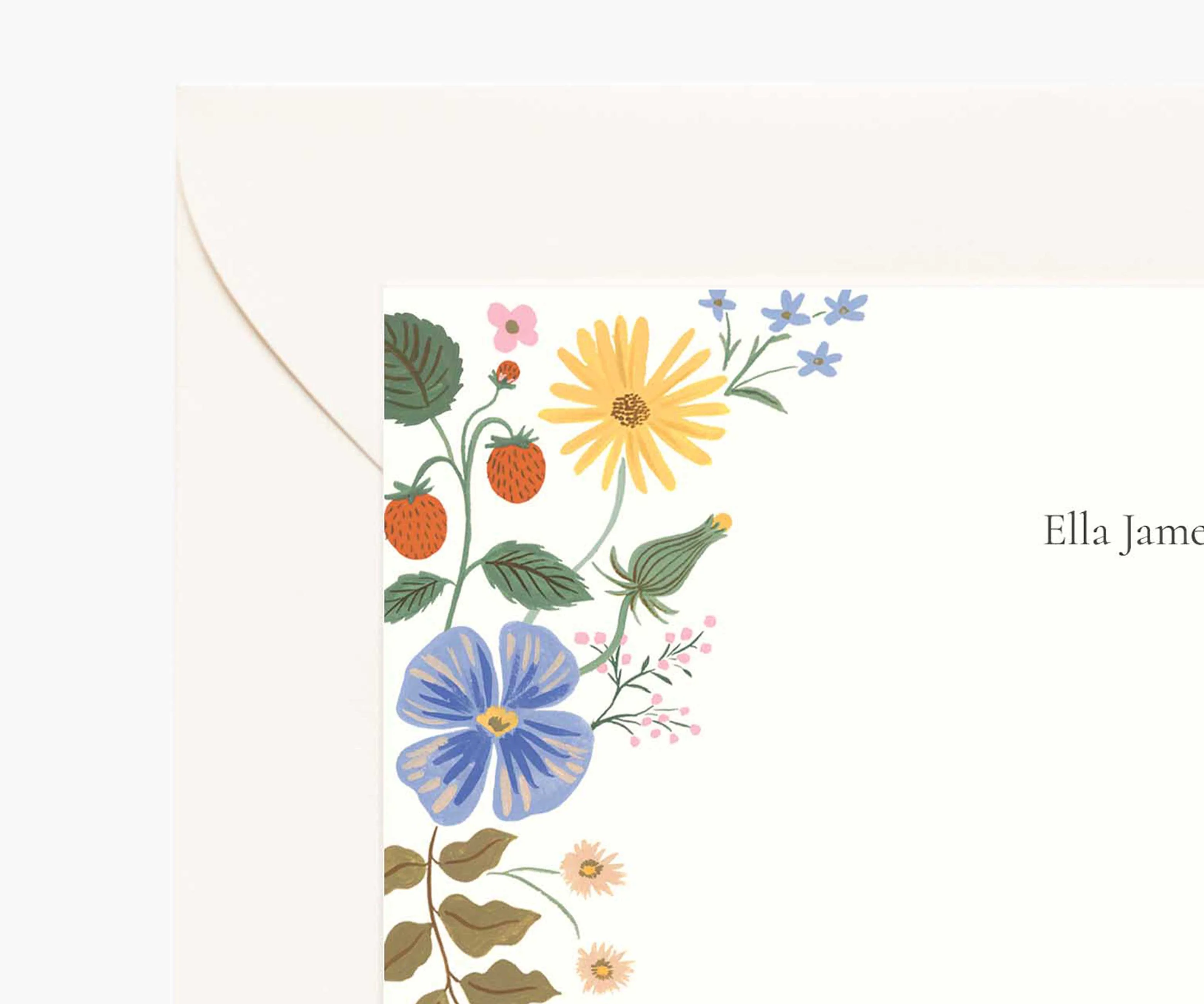 Floral Personalized Stationery  - Strawberry Fields
