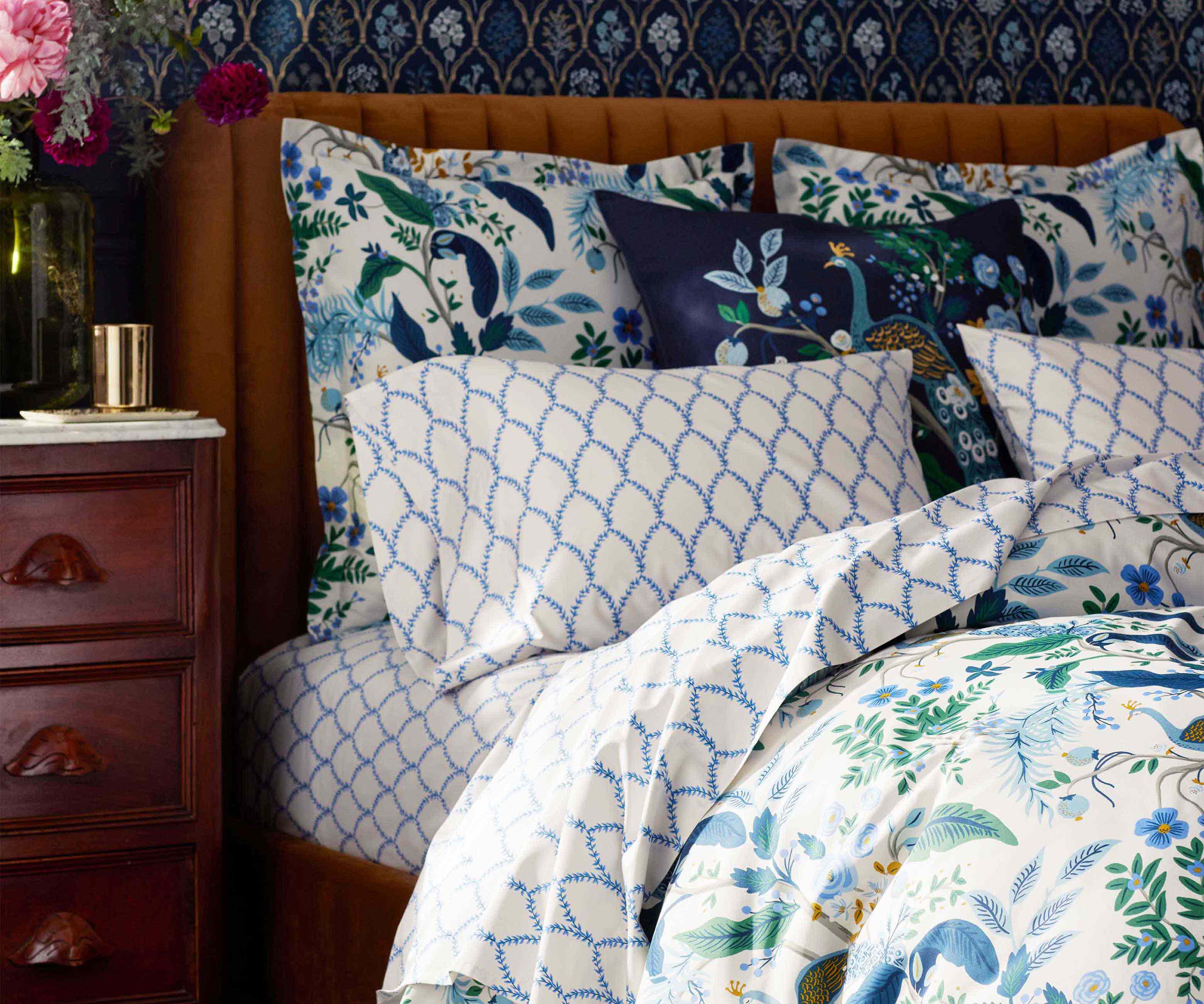 Sateen Sham - Peacock Ivory