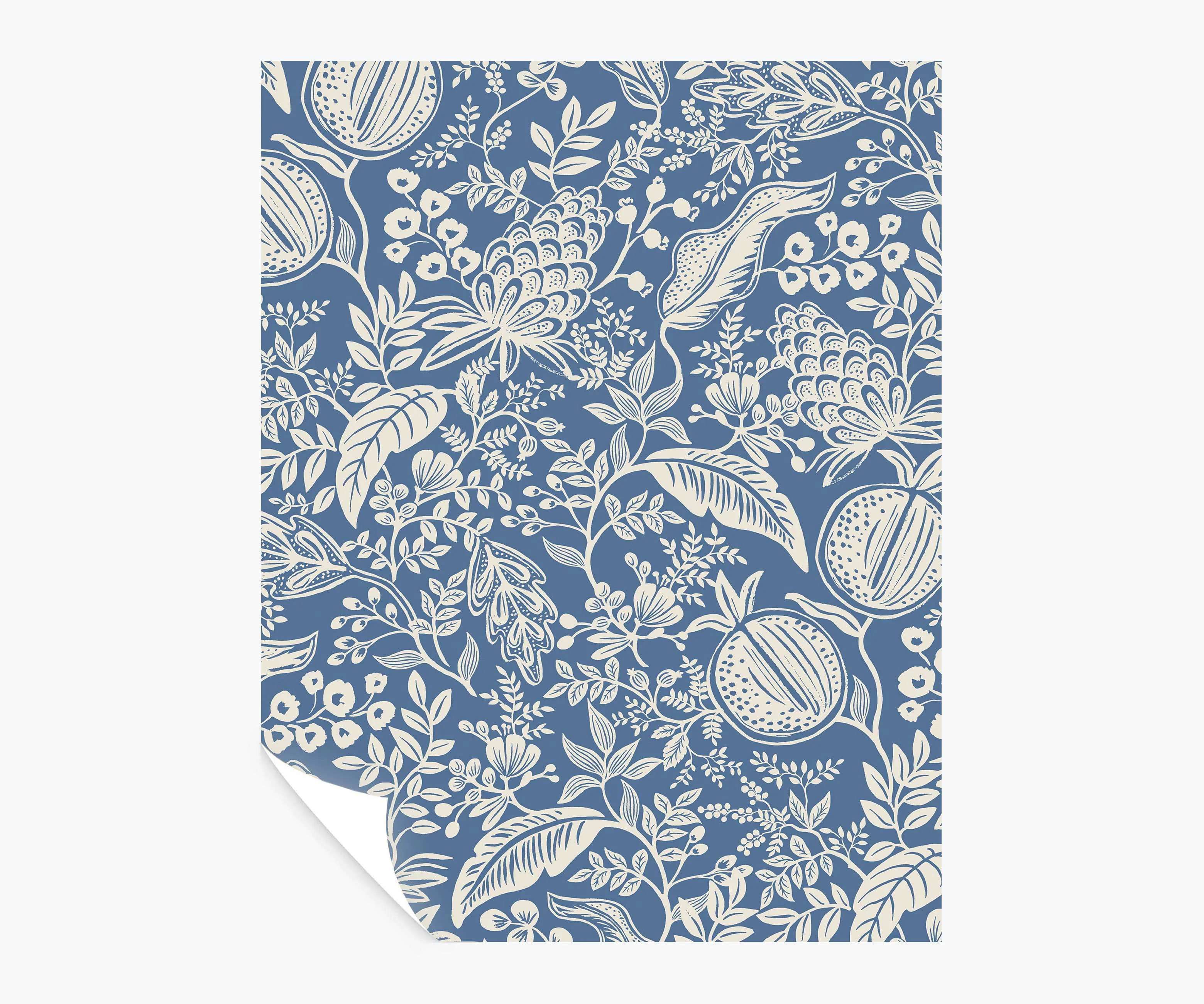 Pomegranate Peel & Stick Wallpaper Sample - Blue & Ivory