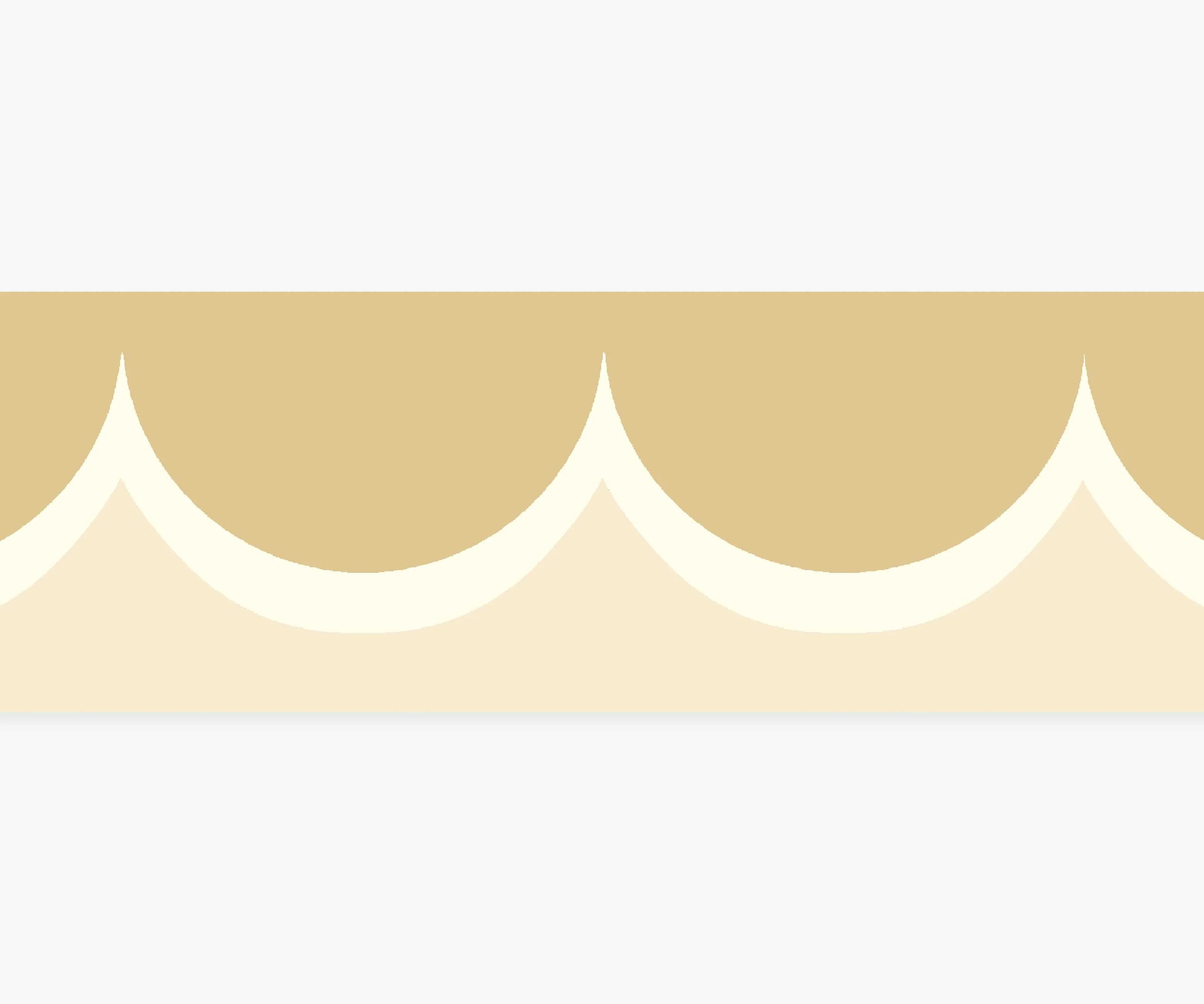 Scallop Trim Wallpaper - Linen