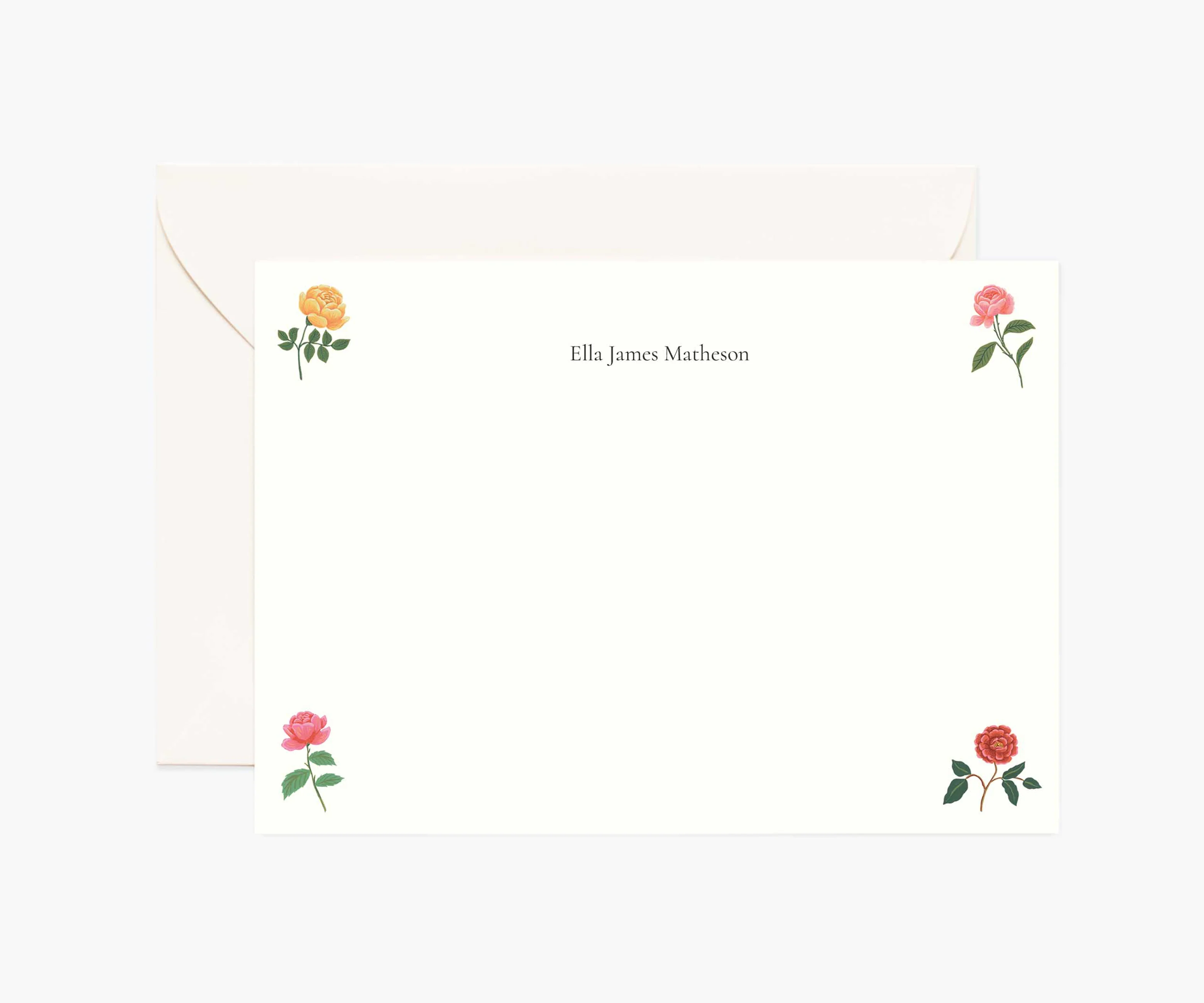 Floral Personalized Stationery  - Garden Roses