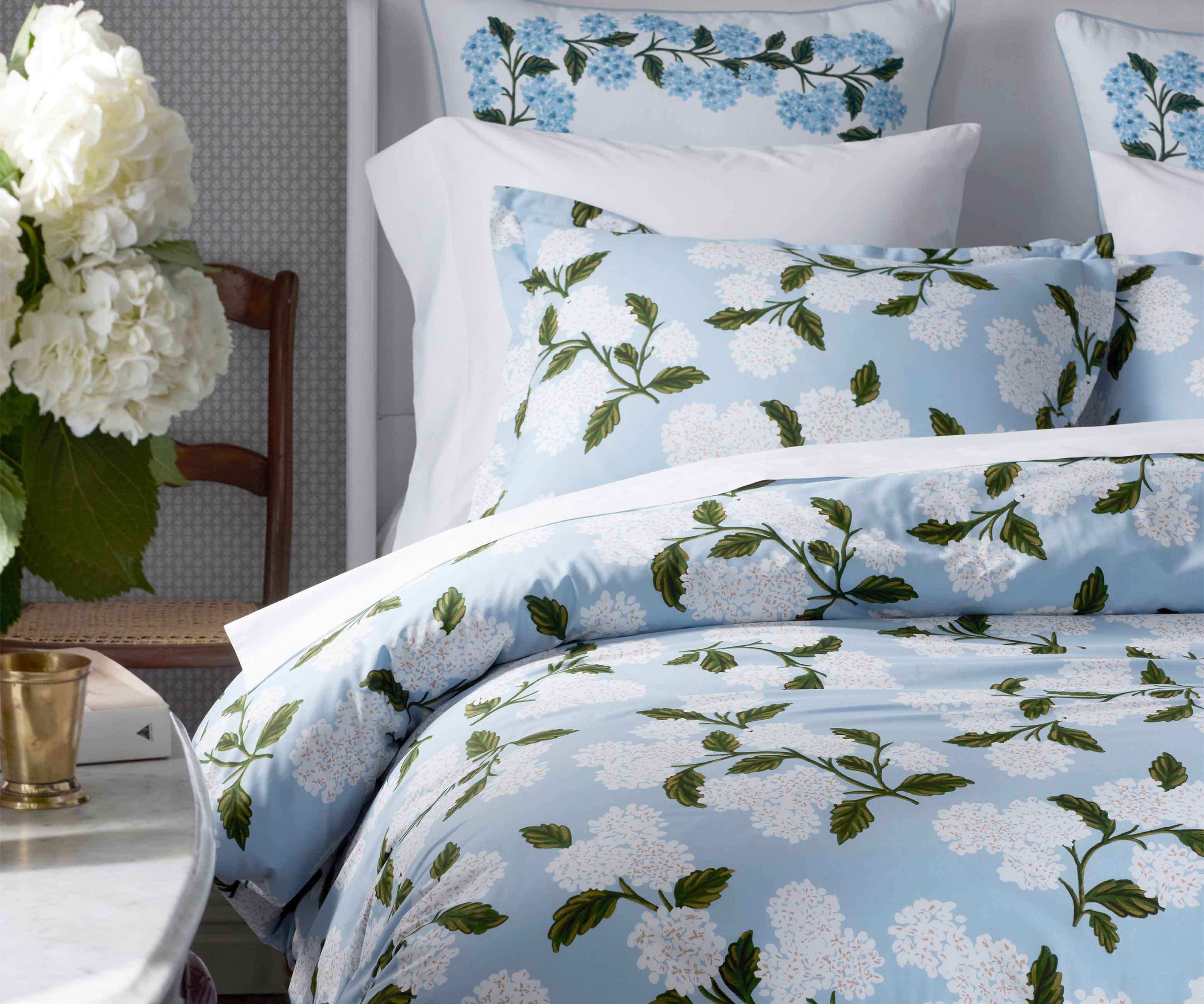 Percale Duvet Cover - Hydrangea