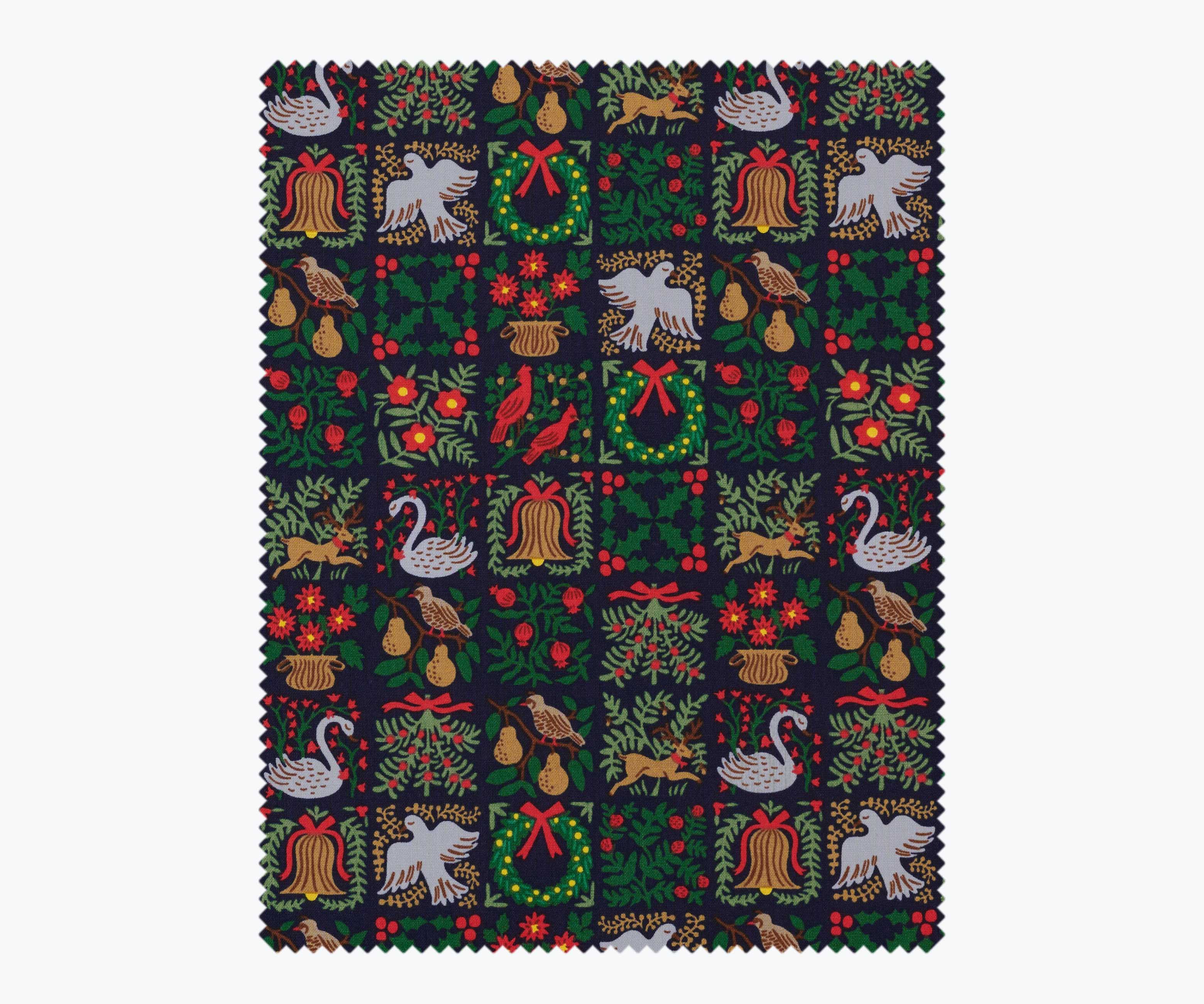 Christmastide Cotton Fabric - Navy